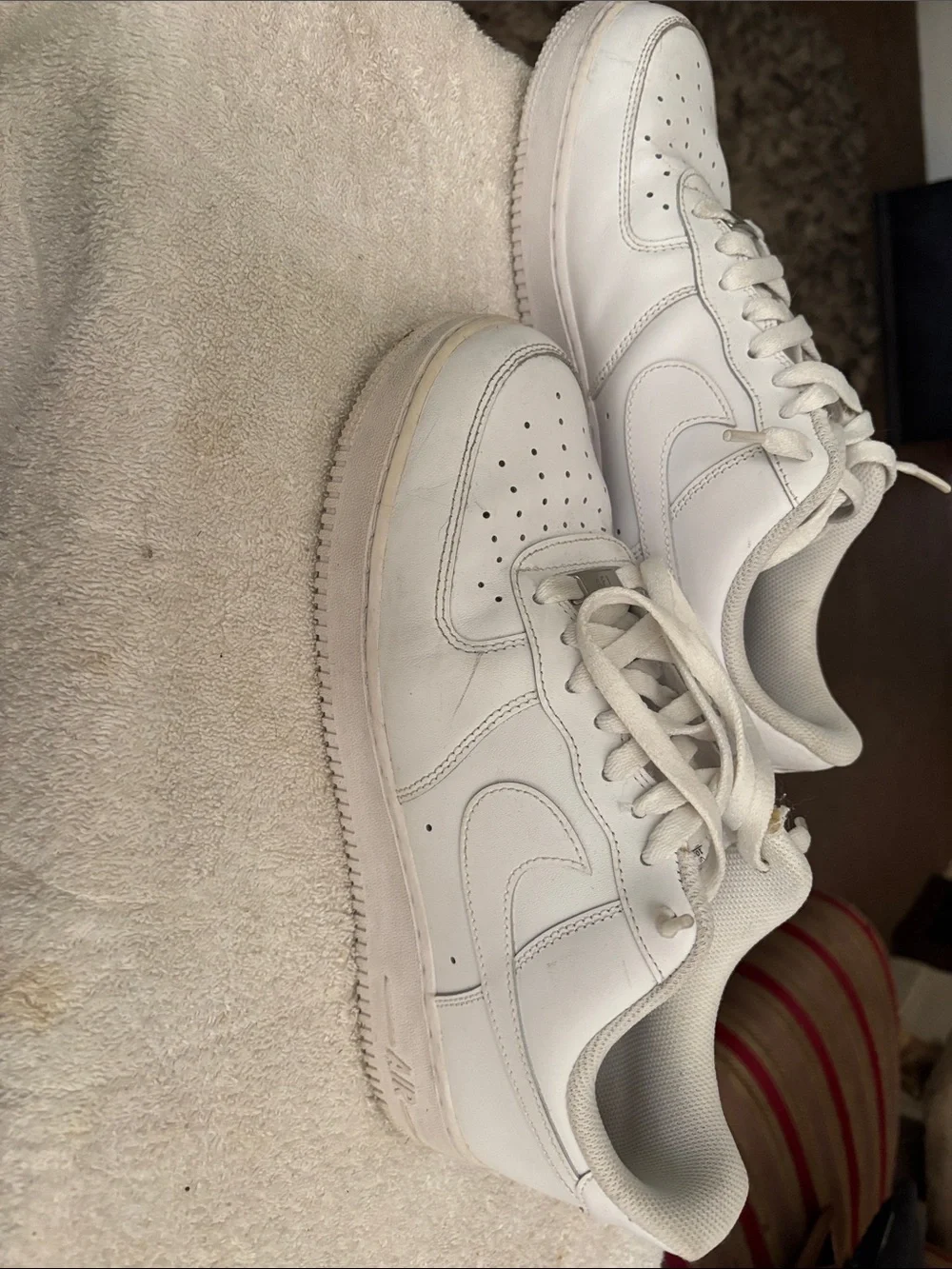 Nike Men's All-White Low-Top Leather Sneakers